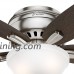 Hunter Fan 42" Hugger Ceiling Fan in Brushed Nickel with Cased White Glass Light Kit  5 Blade (Certified Refurbished) - B06XDY2LJM